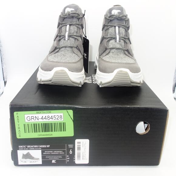 NEW Sorel Women's 6 Kinetic Breakthru Caribou Sneaker Boots Quarry Gray - Picture 4 of 10